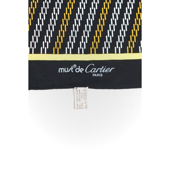 Cartier Black Printed Silk Scarf - Picture 4 of 7